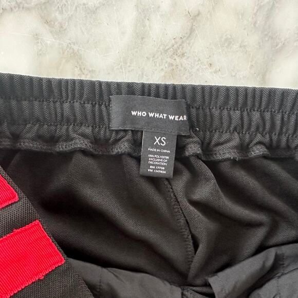 Who What Wear Track Pant XS *Target Black Red Stripe Wide Leg - Picture 4 of 7
